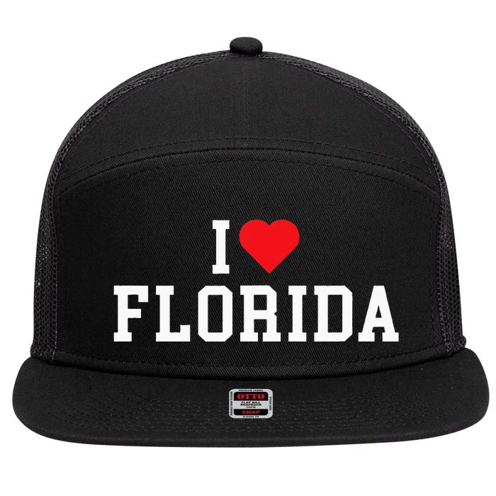 Florida I Love Florida Throwback Design Classic 7 Panel Mesh Trucker Snapback Hat