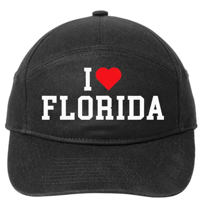 Florida I Love Florida Throwback Design Classic 7-Panel Snapback Hat