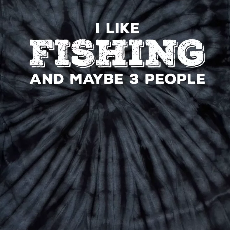 Funny I Like Hunting Fishing Maybe 3 People Distressed Retro Tie-Dye T-Shirt