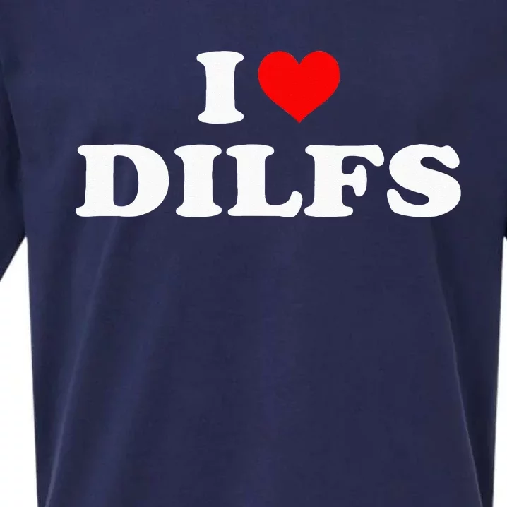 Funny I Love DILFs I Heart DILFs Red Heart Cool Sueded Cloud Jersey T-Shirt