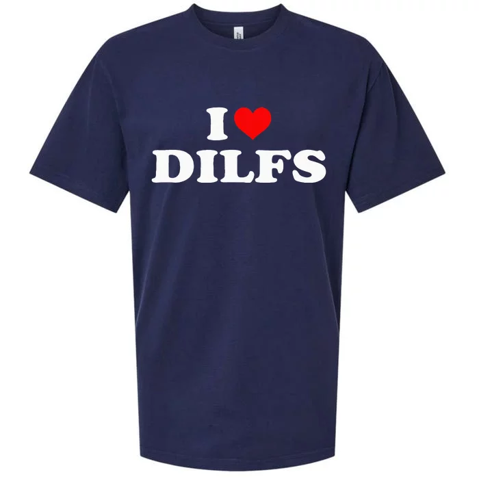 Funny I Love DILFs I Heart DILFs Red Heart Cool Sueded Cloud Jersey T-Shirt