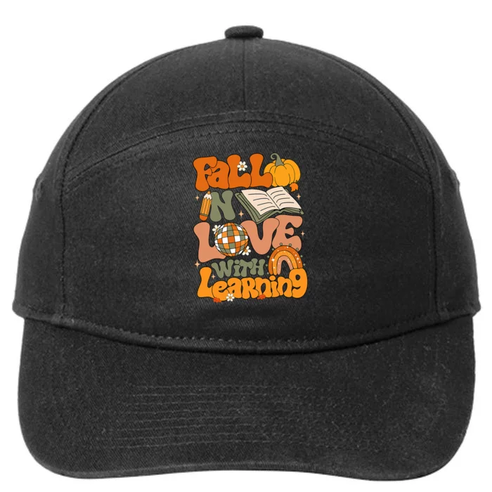 Fall In Love With Learning Autum Thanksgiving Teacher 7-Panel Snapback Hat