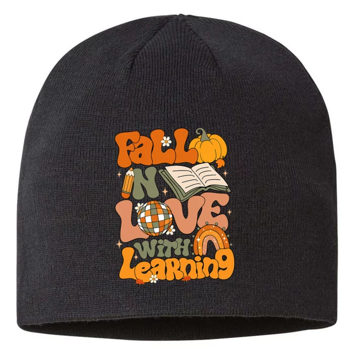 Fall In Love With Learning Autum Thanksgiving Teacher 8 1/2in Sustainable Knit Beanie