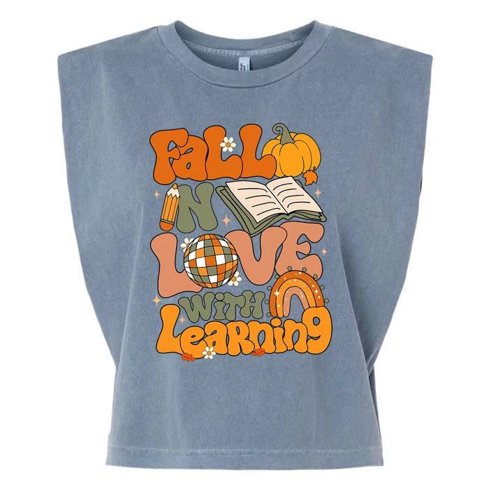 Fall In Love With Learning Autum Thanksgiving Teacher Garment-Dyed Women's Muscle Tee