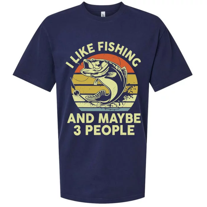 Funny I Like Bass Fishing Maybe 3 People Sueded Cloud Jersey T-Shirt