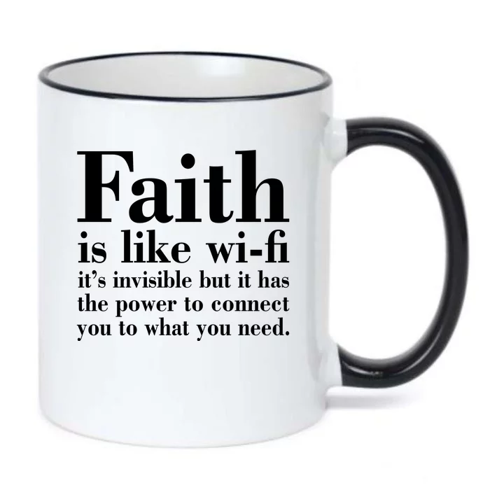 Faith Is Like Wifi Christian Quote Jesus Black Color Changing Mug