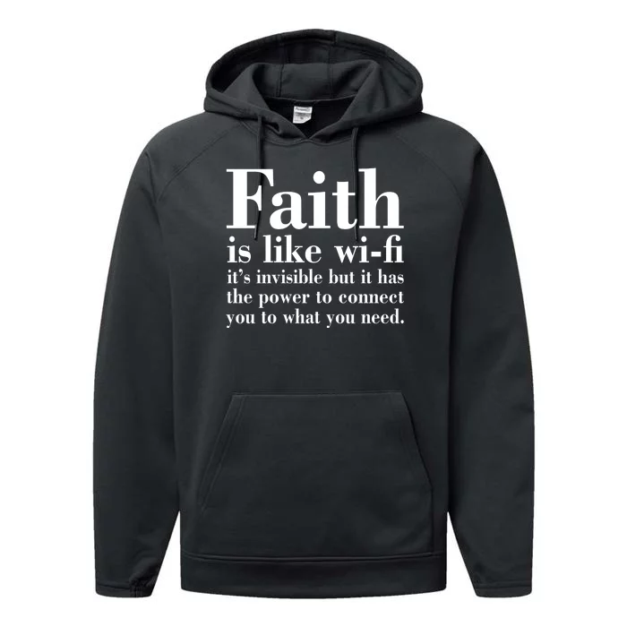 Faith Is Like Wifi Christian Quote Jesus Performance Fleece Hoodie