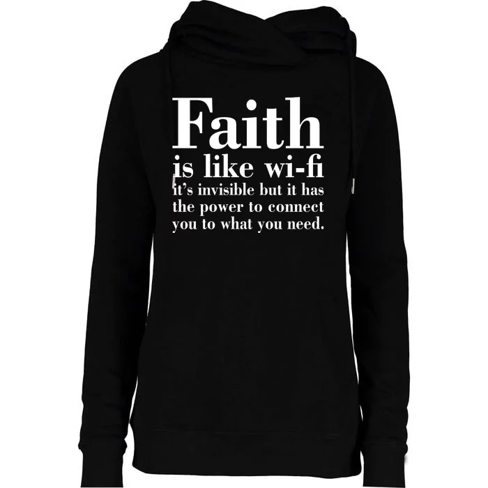 Faith Is Like Wifi Christian Quote Jesus Womens Funnel Neck Pullover Hood