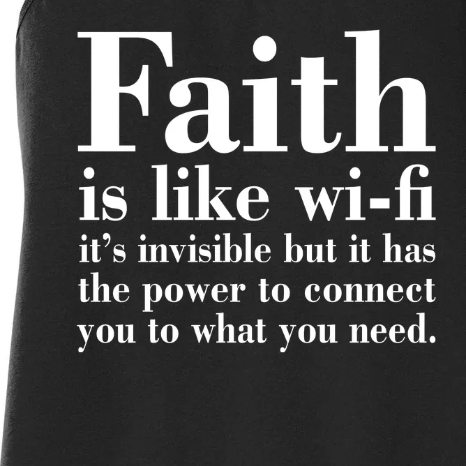 Faith Is Like Wifi Christian Quote Jesus Women's Racerback Tank