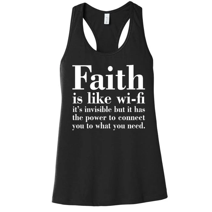 Faith Is Like Wifi Christian Quote Jesus Women's Racerback Tank