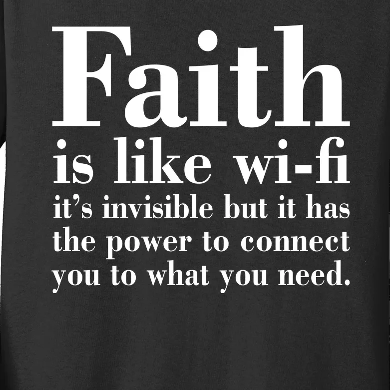 Faith Is Like Wifi Christian Quote Jesus Kids Long Sleeve Shirt