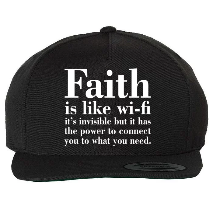 Faith Is Like Wifi Christian Quote Jesus Wool Snapback Cap