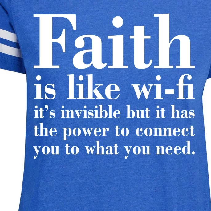 Faith Is Like Wifi Christian Quote Jesus Enza Ladies Jersey Football T-Shirt