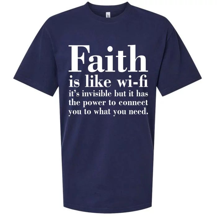 Faith Is Like Wifi Christian Quote Jesus Sueded Cloud Jersey T-Shirt