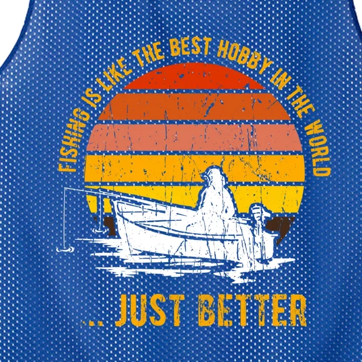 Fishing Is Like The Best Hobby In The World Fathers Day Meaningful Gift Mesh Reversible Basketball Jersey Tank