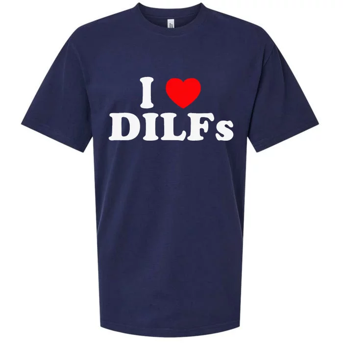 Funny I Love DILFs I Heart DILFs Red Heart Cool Sueded Cloud Jersey T-Shirt