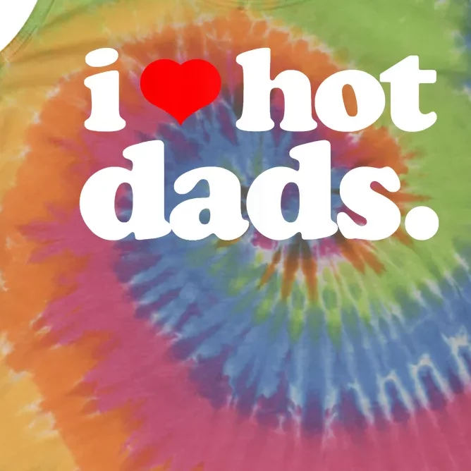 Funny I Love Hot Dads Top For Hot Dad Joke I Heart Hot Dads Women's Racerback Tank