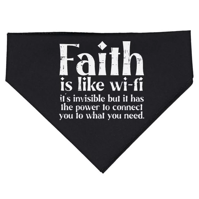 Faith Is Like Wifi God Jesus Religious Christian USA-Made Doggie Bandana