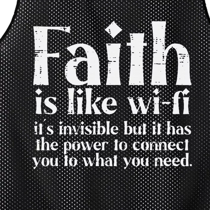 Faith Is Like Wifi God Jesus Religious Christian Mesh Reversible Basketball Jersey Tank