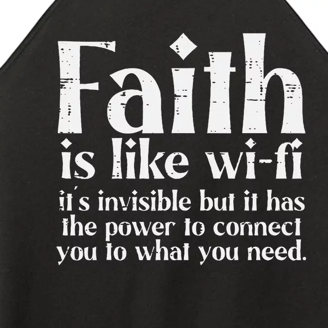 Faith Is Like Wifi God Jesus Religious Christian Women’s Perfect Tri Rocker Tank