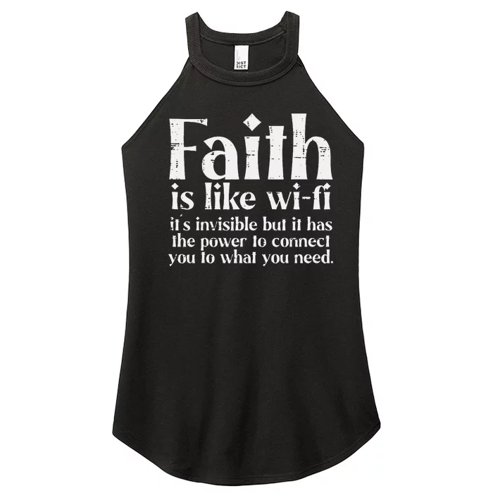 Faith Is Like Wifi God Jesus Religious Christian Women’s Perfect Tri Rocker Tank