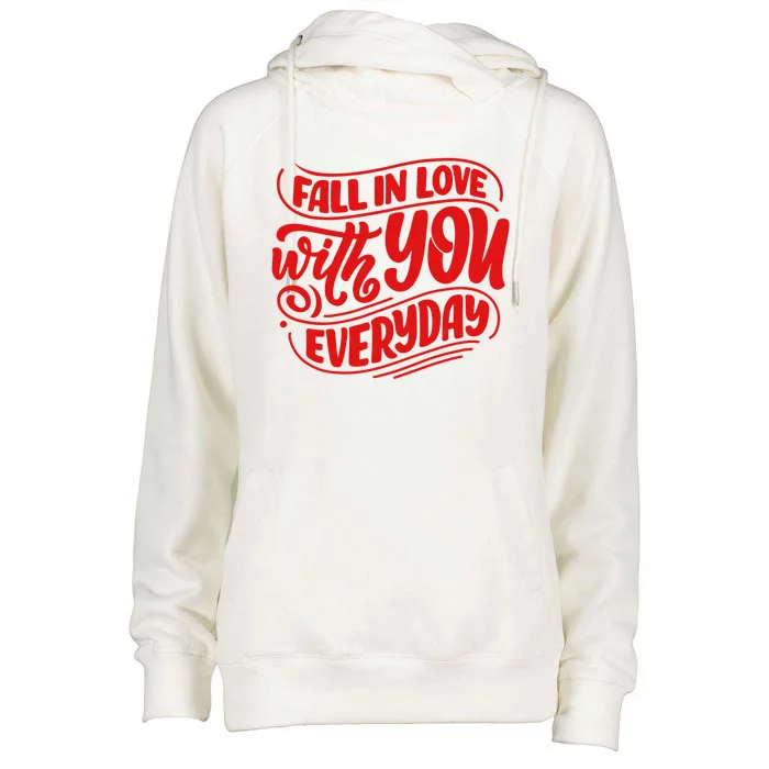 Fall In Love With You Everyday Cute Gift Womens Funnel Neck Pullover Hood