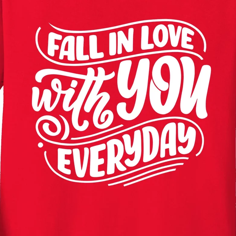 Fall In Love With You Everyday Cute Gift Kids Long Sleeve Shirt