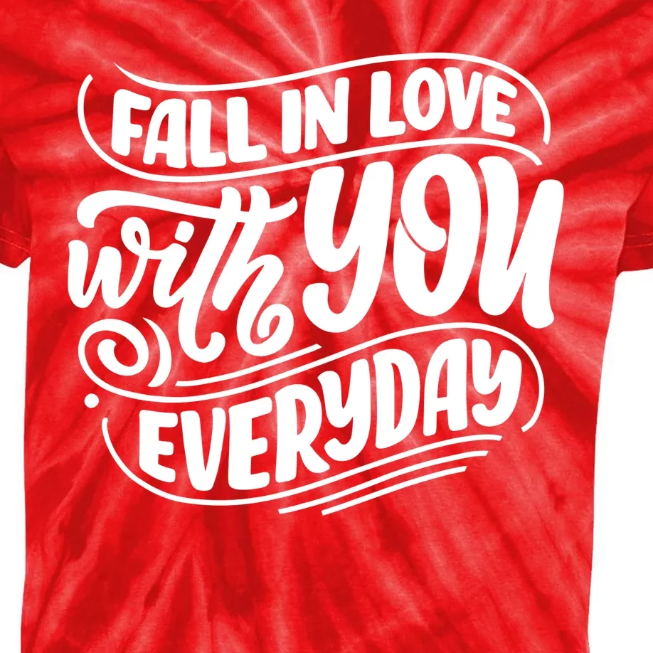 Fall In Love With You Everyday Cute Gift Kids Tie-Dye T-Shirt