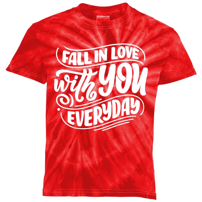 Fall In Love With You Everyday Cute Gift Kids Tie-Dye T-Shirt