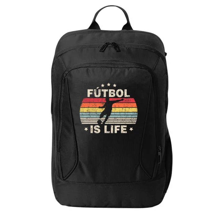 Futbol Is Life Soccer Funny Football Lover Vintage City Backpack