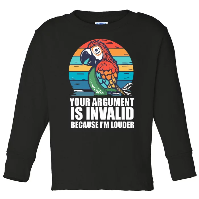 Funny Im Louder Sun Conure Parrot Bird Toddler Long Sleeve Shirt