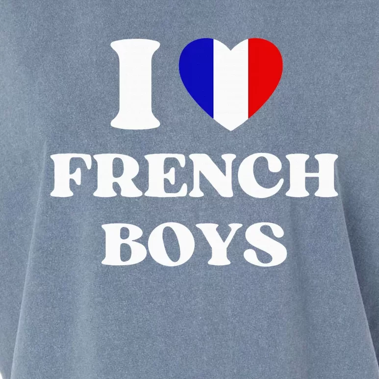 Funny I Love French I Red Heart French France Garment-Dyed Women's Muscle Tee