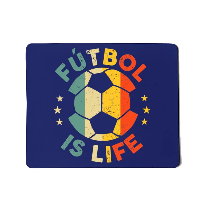 Futbol Is Life Football Lover Soccer Funny Vintage Coach Mousepad