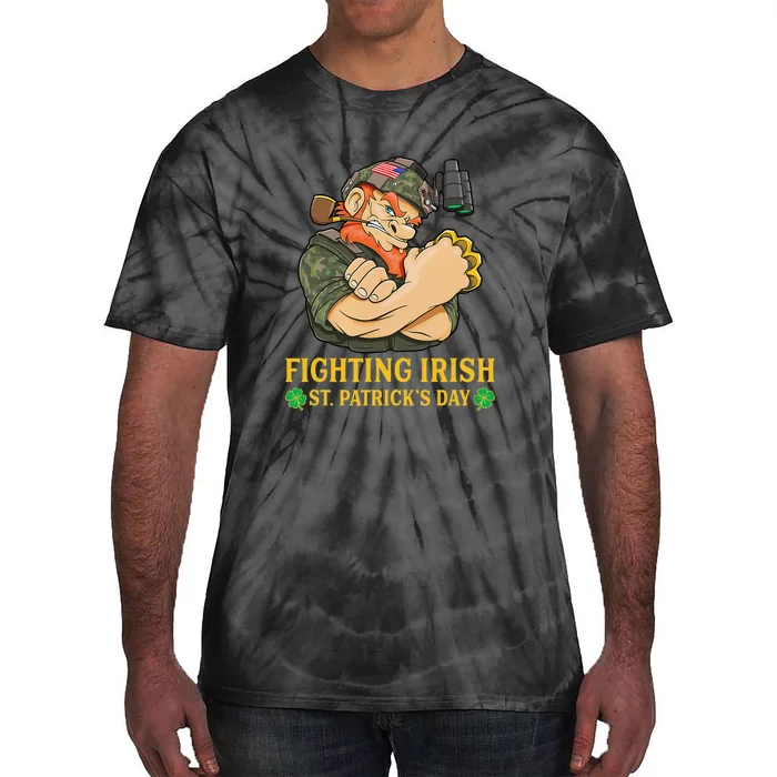 Fighting Irish Leprechaun American Soldier St Patrick's Day Tie-Dye T-Shirt