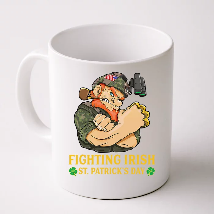 Fighting Irish Leprechaun American Soldier St Patrick's Day Front & Back Coffee Mug