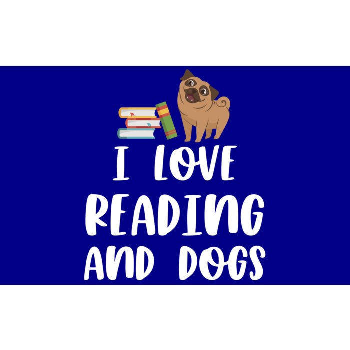 Funny I Love Reading And Dogs Cute Pug Bookworm Book Lover Gift Bumper Sticker