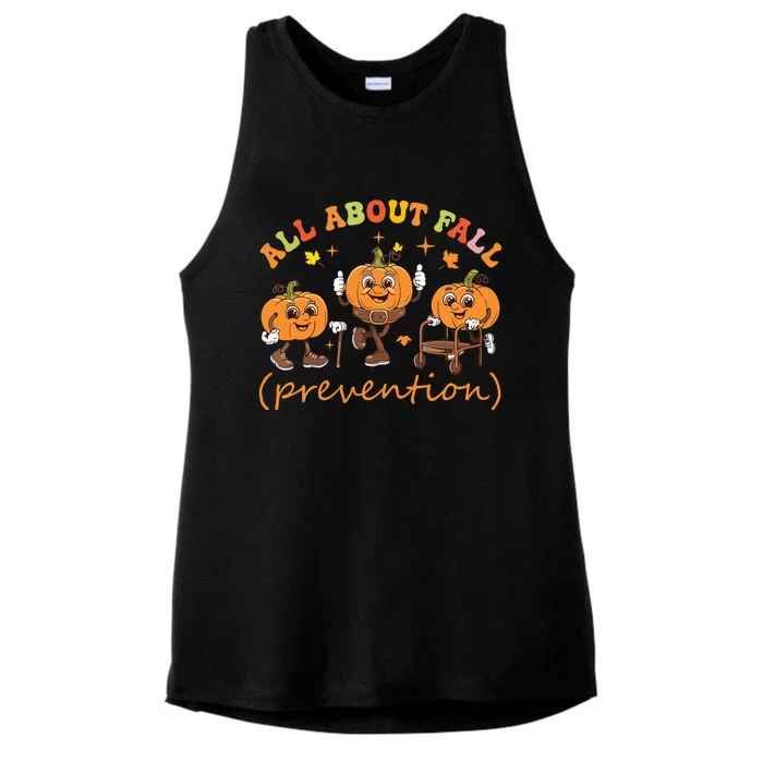 Funny I Love Fall Prevention Thanksgiving Pumpkins Old Ladies Tri-Blend Wicking Tank