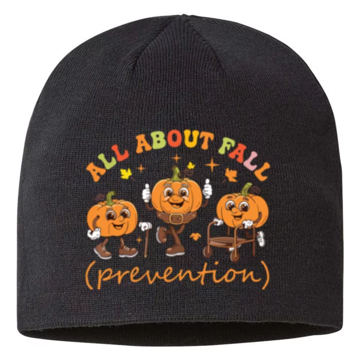 Funny I Love Fall Prevention Thanksgiving Pumpkins Old 8 1/2in Sustainable Knit Beanie