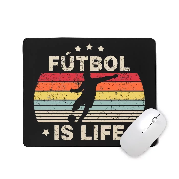 Futbol Is Life Soccer Funny Football Lover Vintage Mousepad