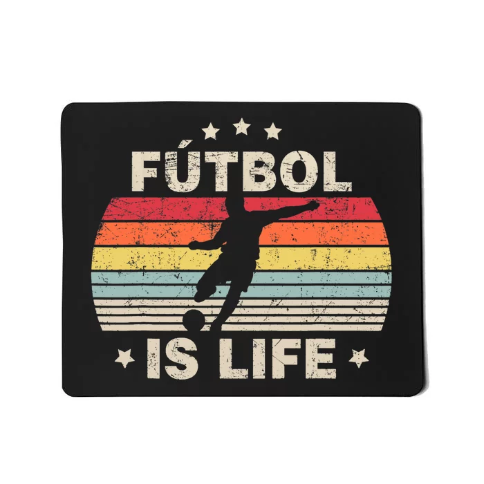 Futbol Is Life Soccer Funny Football Lover Vintage Mousepad