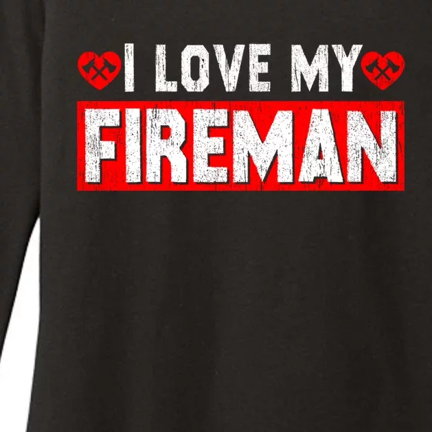 Funny I Love My Fire Firefighter Wife Husband Couple Gift Womens CVC Long Sleeve Shirt