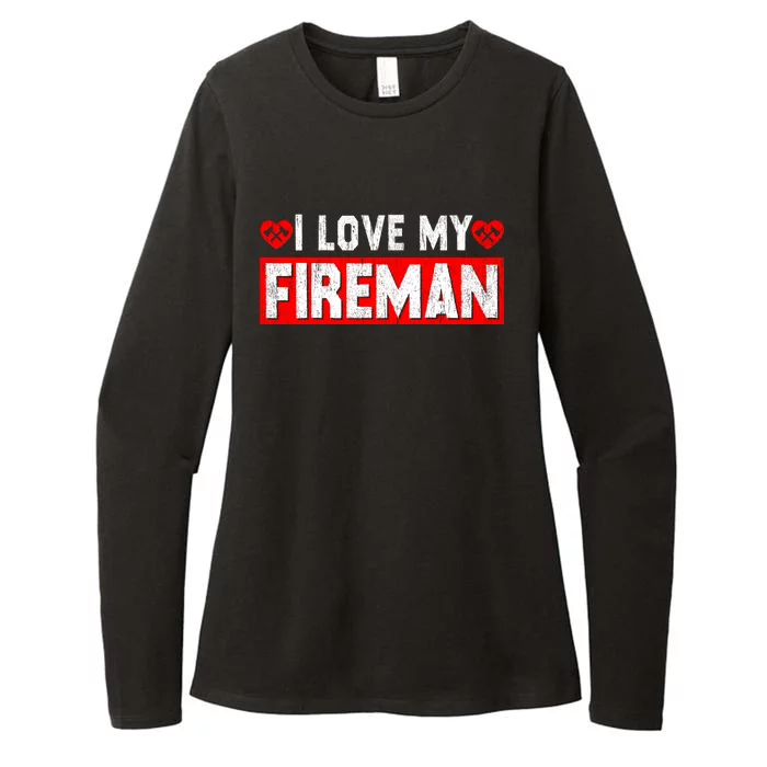 Funny I Love My Fire Firefighter Wife Husband Couple Gift Womens CVC Long Sleeve Shirt