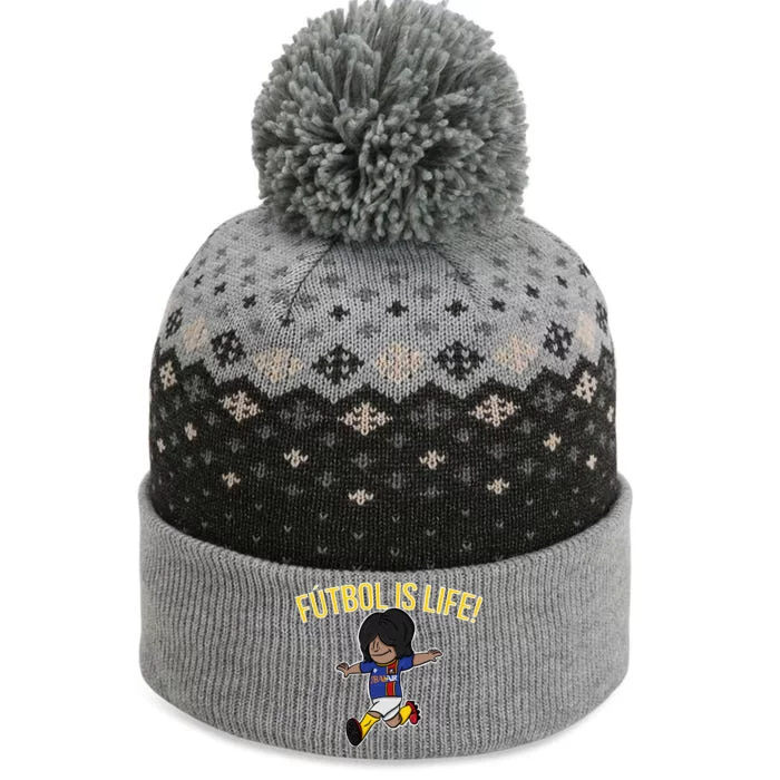 Futbol Is Life! The Baniff Cuffed Pom Beanie