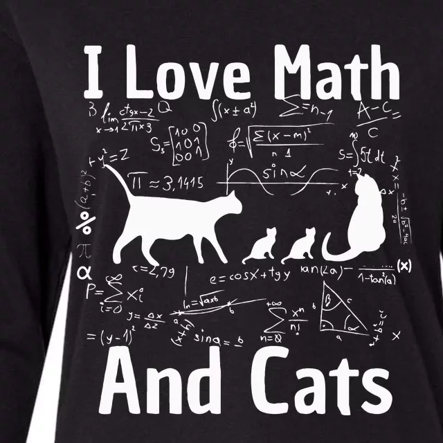 funny I Love Math And Cats Math Lover Womens Cotton Relaxed Long Sleeve T-Shirt