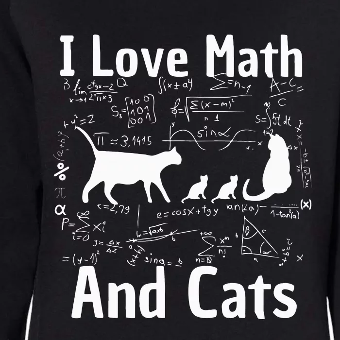 funny I Love Math And Cats Math Lover Womens California Wash Sweatshirt