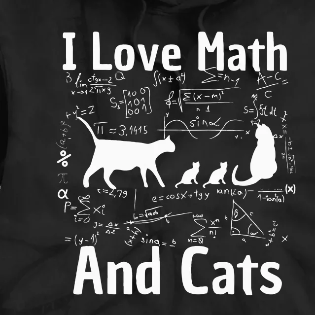 funny I Love Math And Cats Math Lover Tie Dye Hoodie