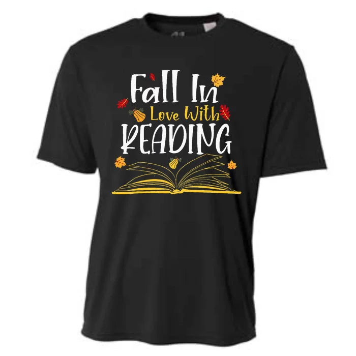 Fall In Love With Reading Fall Leaves Autumn Thanksgiving Cooling Performance Crew T-Shirt