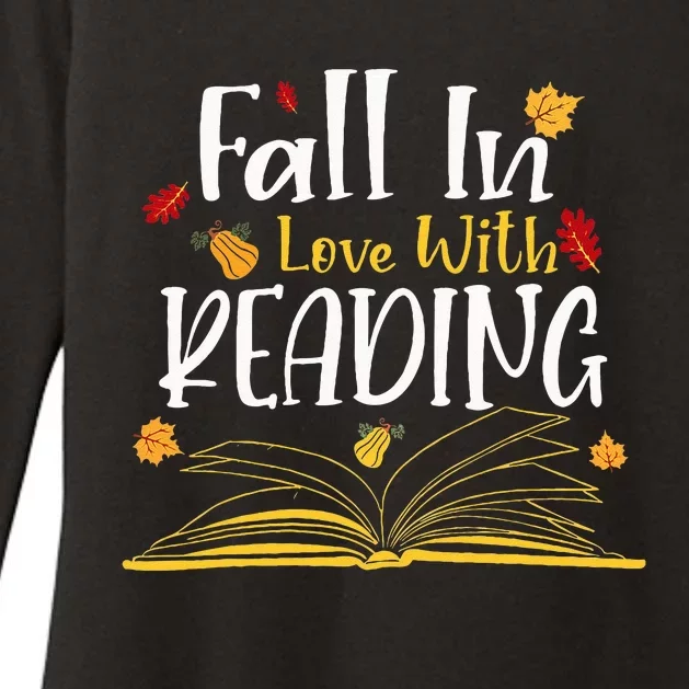 Fall In Love With Reading Fall Leaves Autumn Thanksgiving Womens CVC Long Sleeve Shirt