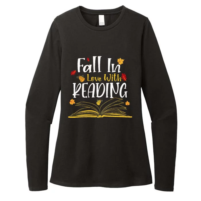 Fall In Love With Reading Fall Leaves Autumn Thanksgiving Womens CVC Long Sleeve Shirt