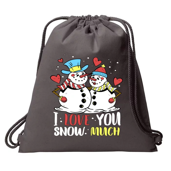 Funny I Love You Snow Much Snowman Women Drawstring Bag